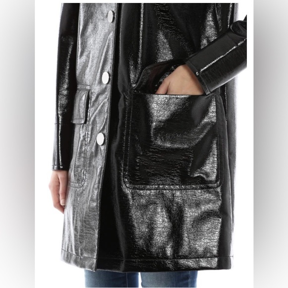 NWOT Women’s MICHAEL KORS Relaxed Patent Leather Coat - Picture 5 of 12
